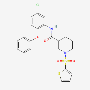 molecular formula C22H21ClN2O4S2 B11336550 N-(5-chloro-2-phenoxyphenyl)-1-(thiophen-2-ylsulfonyl)piperidine-3-carboxamide 