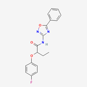 2-(4-fluorophenoxy)-N-(5-phenyl-1,2,4-oxadiazol-3-yl)butanamide