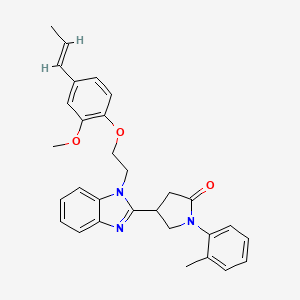 4-[1-(2-{2-methoxy-4-[(1E)-prop-1-en-1-yl]phenoxy}ethyl)-1H-benzimidazol-2-yl]-1-(2-methylphenyl)pyrrolidin-2-one