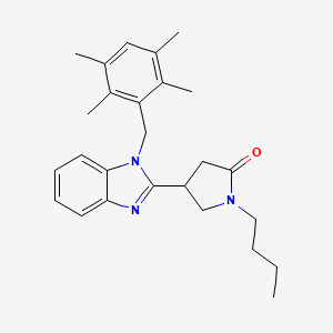 1-butyl-4-[1-(2,3,5,6-tetramethylbenzyl)-1H-benzimidazol-2-yl]pyrrolidin-2-one