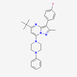 5-Tert-butyl-3-(4-fluorophenyl)-2-methyl-7-(4-phenylpiperazin-1-yl)pyrazolo[1,5-a]pyrimidine