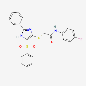 N-(4-fluorophenyl)-2-({4-[(4-methylphenyl)sulfonyl]-2-phenyl-1H-imidazol-5-yl}sulfanyl)acetamide