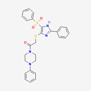 2-{[2-phenyl-4-(phenylsulfonyl)-1H-imidazol-5-yl]sulfanyl}-1-(4-phenylpiperazin-1-yl)ethanone