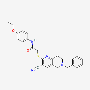 2-[(6-benzyl-3-cyano-5,6,7,8-tetrahydro-1,6-naphthyridin-2-yl)sulfanyl]-N-(4-ethoxyphenyl)acetamide