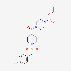 molecular formula C20H28FN3O5S B11336691 Ethyl 4-({1-[(4-fluorobenzyl)sulfonyl]piperidin-4-yl}carbonyl)piperazine-1-carboxylate 