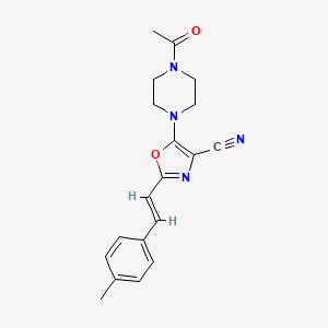 5-(4-acetylpiperazin-1-yl)-2-[(E)-2-(4-methylphenyl)ethenyl]-1,3-oxazole-4-carbonitrile