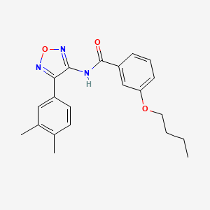 molecular formula C21H23N3O3 B11336712 3-butoxy-N-[4-(3,4-dimethylphenyl)-1,2,5-oxadiazol-3-yl]benzamide 