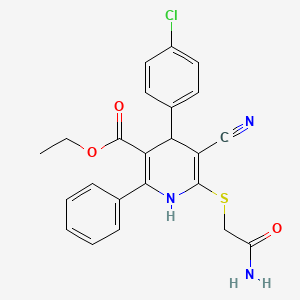 Ethyl 6-[(2-amino-2-oxoethyl)sulfanyl]-4-(4-chlorophenyl)-5-cyano-2-phenyl-1,4-dihydropyridine-3-carboxylate