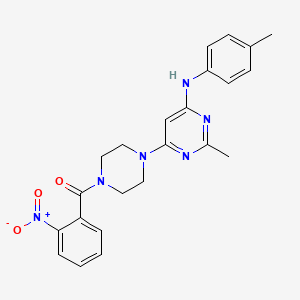 2-methyl-N-(4-methylphenyl)-6-[4-(2-nitrobenzoyl)piperazin-1-yl]pyrimidin-4-amine