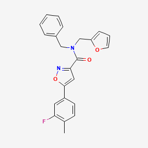 molecular formula C23H19FN2O3 B11336753 N-benzyl-5-(3-fluoro-4-methylphenyl)-N-(furan-2-ylmethyl)-1,2-oxazole-3-carboxamide 