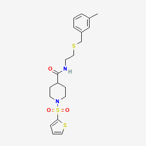 N-{2-[(3-methylbenzyl)sulfanyl]ethyl}-1-(thiophen-2-ylsulfonyl)piperidine-4-carboxamide