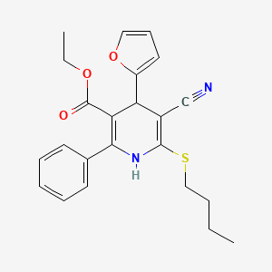 molecular formula C23H24N2O3S B11336784 Ethyl 6-(butylsulfanyl)-5-cyano-4-(furan-2-yl)-2-phenyl-1,4-dihydropyridine-3-carboxylate 