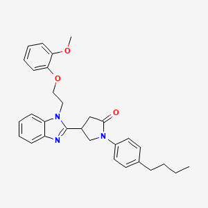 1-(4-butylphenyl)-4-{1-[2-(2-methoxyphenoxy)ethyl]-1H-benzimidazol-2-yl}pyrrolidin-2-one