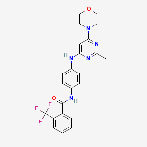 molecular formula C23H22F3N5O2 B11336819 N-(4-((2-methyl-6-morpholinopyrimidin-4-yl)amino)phenyl)-2-(trifluoromethyl)benzamide 