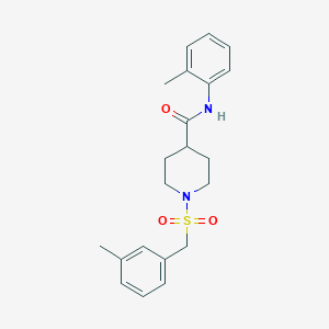 molecular formula C21H26N2O3S B11336828 1-[(3-methylbenzyl)sulfonyl]-N-(2-methylphenyl)piperidine-4-carboxamide 