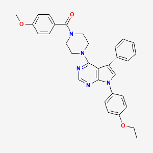 molecular formula C32H31N5O3 B11336830 {4-[7-(4-ethoxyphenyl)-5-phenyl-7H-pyrrolo[2,3-d]pyrimidin-4-yl]piperazin-1-yl}(4-methoxyphenyl)methanone 