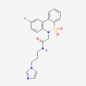 2-(9-fluoro-5,5-dioxido-6H-dibenzo[c,e][1,2]thiazin-6-yl)-N-[3-(1H-imidazol-1-yl)propyl]acetamide