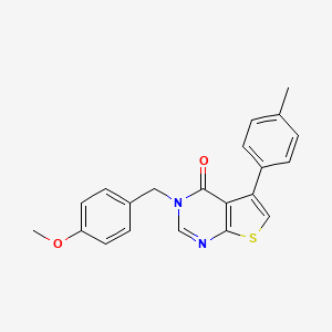 molecular formula C21H18N2O2S B11336840 3-(4-methoxybenzyl)-5-(4-methylphenyl)thieno[2,3-d]pyrimidin-4(3H)-one 