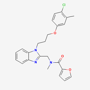 molecular formula C24H24ClN3O3 B11336855 N-({1-[3-(4-chloro-3-methylphenoxy)propyl]-1H-benzimidazol-2-yl}methyl)-N-methylfuran-2-carboxamide 