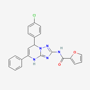 molecular formula C22H16ClN5O2 B11336897 N-[7-(4-chlorophenyl)-5-phenyl-3,7-dihydro[1,2,4]triazolo[1,5-a]pyrimidin-2-yl]furan-2-carboxamide 