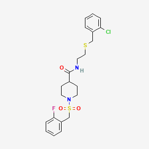 N-{2-[(2-chlorobenzyl)sulfanyl]ethyl}-1-[(2-fluorobenzyl)sulfonyl]piperidine-4-carboxamide