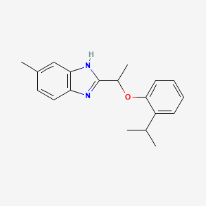 molecular formula C19H22N2O B11336911 5-methyl-2-{1-[2-(propan-2-yl)phenoxy]ethyl}-1H-benzimidazole 