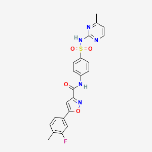 5-(3-fluoro-4-methylphenyl)-N-{4-[(4-methylpyrimidin-2-yl)sulfamoyl]phenyl}-1,2-oxazole-3-carboxamide