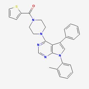 {4-[7-(2-methylphenyl)-5-phenyl-7H-pyrrolo[2,3-d]pyrimidin-4-yl]piperazin-1-yl}(thiophen-2-yl)methanone