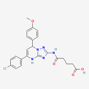 5-{[5-(4-Chlorophenyl)-7-(4-methoxyphenyl)-3,7-dihydro[1,2,4]triazolo[1,5-a]pyrimidin-2-yl]amino}-5-oxopentanoic acid