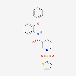 molecular formula C22H22N2O4S2 B11336979 N-(2-phenoxyphenyl)-1-(thiophen-2-ylsulfonyl)piperidine-3-carboxamide 