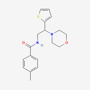 molecular formula C18H22N2O2S B11336989 4-methyl-N-[2-(morpholin-4-yl)-2-(thiophen-2-yl)ethyl]benzamide 