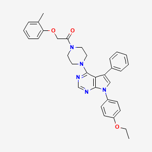 1-{4-[7-(4-ethoxyphenyl)-5-phenyl-7H-pyrrolo[2,3-d]pyrimidin-4-yl]piperazin-1-yl}-2-(2-methylphenoxy)ethanone