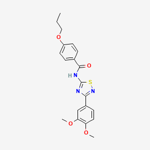 molecular formula C20H21N3O4S B11336994 N-[3-(3,4-dimethoxyphenyl)-1,2,4-thiadiazol-5-yl]-4-propoxybenzamide 