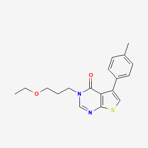 molecular formula C18H20N2O2S B11337037 3-(3-ethoxypropyl)-5-(4-methylphenyl)thieno[2,3-d]pyrimidin-4(3H)-one 