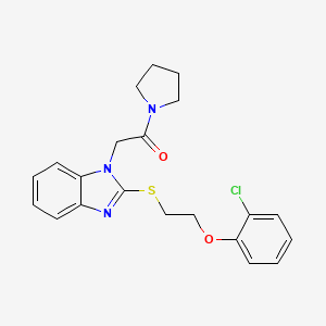 2-(2-{[2-(2-chlorophenoxy)ethyl]sulfanyl}-1H-benzimidazol-1-yl)-1-(pyrrolidin-1-yl)ethanone