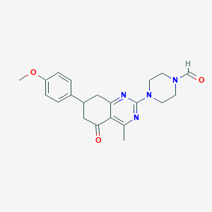 molecular formula C21H24N4O3 B11337048 4-[7-(4-Methoxyphenyl)-4-methyl-5-oxo-5,6,7,8-tetrahydroquinazolin-2-yl]piperazine-1-carbaldehyde 