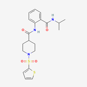 N-[2-(propan-2-ylcarbamoyl)phenyl]-1-(thiophen-2-ylsulfonyl)piperidine-4-carboxamide