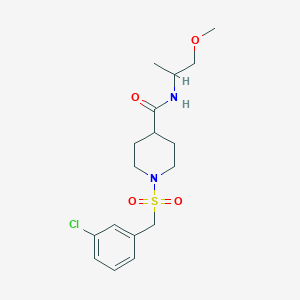 molecular formula C17H25ClN2O4S B11337086 1-[(3-chlorobenzyl)sulfonyl]-N-(1-methoxypropan-2-yl)piperidine-4-carboxamide 