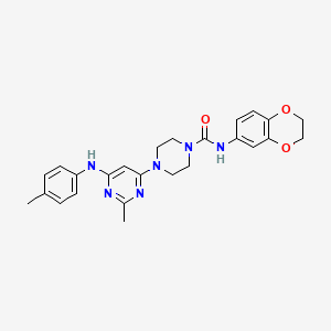 N-(2,3-dihydro-1,4-benzodioxin-6-yl)-4-{2-methyl-6-[(4-methylphenyl)amino]pyrimidin-4-yl}piperazine-1-carboxamide