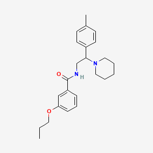 molecular formula C24H32N2O2 B11337098 N-[2-(4-methylphenyl)-2-(piperidin-1-yl)ethyl]-3-propoxybenzamide 