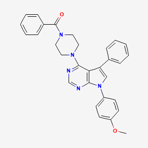 molecular formula C30H27N5O2 B11337099 {4-[7-(4-methoxyphenyl)-5-phenyl-7H-pyrrolo[2,3-d]pyrimidin-4-yl]piperazin-1-yl}(phenyl)methanone 