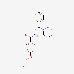 molecular formula C24H32N2O2 B11337116 N-[2-(4-methylphenyl)-2-(piperidin-1-yl)ethyl]-4-propoxybenzamide 