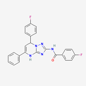 4-fluoro-N-[7-(4-fluorophenyl)-5-phenyl-3,7-dihydro[1,2,4]triazolo[1,5-a]pyrimidin-2-yl]benzamide