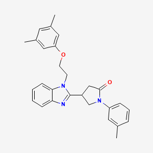 4-{1-[2-(3,5-dimethylphenoxy)ethyl]-1H-benzimidazol-2-yl}-1-(3-methylphenyl)pyrrolidin-2-one