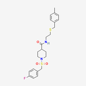 1-[(4-fluorobenzyl)sulfonyl]-N-{2-[(4-methylbenzyl)sulfanyl]ethyl}piperidine-4-carboxamide