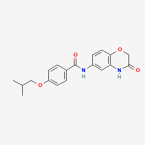 molecular formula C19H20N2O4 B11337144 4-(2-methylpropoxy)-N-(3-oxo-3,4-dihydro-2H-1,4-benzoxazin-6-yl)benzamide 