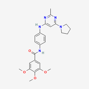 molecular formula C25H29N5O4 B11337159 3,4,5-Trimethoxy-N-(4-{[2-methyl-6-(pyrrolidin-1-YL)pyrimidin-4-YL]amino}phenyl)benzamide 