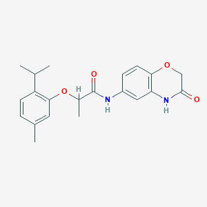 2-[5-methyl-2-(propan-2-yl)phenoxy]-N-(3-oxo-3,4-dihydro-2H-1,4-benzoxazin-6-yl)propanamide