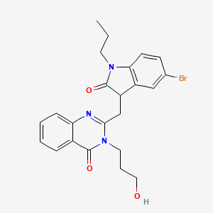 2-[(5-bromo-2-oxo-1-propyl-2,3-dihydro-1H-indol-3-yl)methyl]-3-(3-hydroxypropyl)quinazolin-4(3H)-one