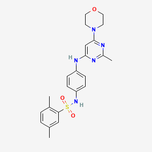 molecular formula C23H27N5O3S B11337186 2,5-dimethyl-N-(4-((2-methyl-6-morpholinopyrimidin-4-yl)amino)phenyl)benzenesulfonamide 